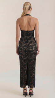 Roxanne Spitzen-Halter-Maxikleid